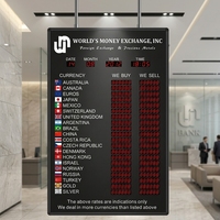 Pantalla LED Interior con Control IR, Tablero Electrónico de Color Verde para Mostrar la Tasa de Cambio de Moneda, para Bancos y Hoteles