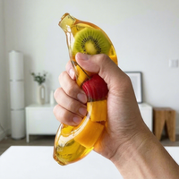 Balle anti-stress à presser, jouet sensoriel, TPR, cubes de fruits transparents, banane en maltose, jouet moelleux pour enfants et adultes