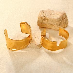 New Arrival Fashion Stainless Steel Irregular Opening Cuff <b>Bracelets</b> Exaggerated Wholesale <b>Chunky</b> Bangle Jewelry for Women - Product Image 2