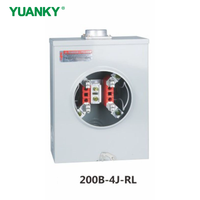 YUANKY 200A 600VAC Caja de Conexión para Medidor Monofásico Serie 200S NEMA 3R Gris Cu-Al