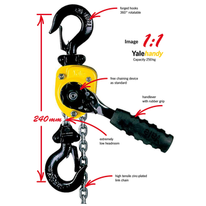 บล็อกโซ่แบบแมนนวลสำหรับการยก550LBS-1100LBS ที่ขาดไม่ได้ yalehandy - Product Image 2