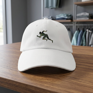 Gorra de Béisbol Apliiq de Lujo, Blanca con Camuflaje, de 5 Paneles, Tela de Sarga de Velour, con Estampado en Relieve, Visera Curva, Unisex - Product Image 3