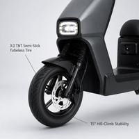 1200W 60V 14 Inch Brushless Electric Motorcycle Off-Road CBS Brake Dual Storage 3 Speed Cruise 200kg Load 61-80km/h for Adults