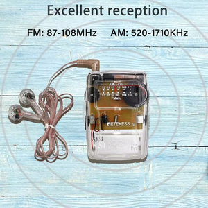 เครื่องรับวิทยุแบบสองย่านความถี่ พร้อมลำโพงในตัว ขนาดเล็ก ใส่ในเคสใส สำหรับฟังวิทยุกลางแจ้ง ขายส่ง - Product Image 5