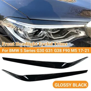 2 Piezas para BMW Serie 5 G30 G31 G38 F90 M5 525I 530I 540I 2017-2021, Cubiertas Decorativas para Faros Delanteros, Adhesivos para Automóviles - Product Image 1