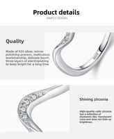 Bague géométrique en zircon, nouveau design, en argent sterling 925 de haute qualité, simple, pour mariage et fête, vente en gros