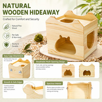 Maisonnette universelle pour cochon d'Inde en bois massif, cage combinée multi-ouvertures pour hamster, portable, bien ventilée, utilisation intérieure/extérieure, sûre