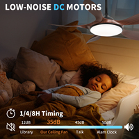 Ventilateur de plafond décoratif LED 56 pouces à 5 pales avec télécommande et moteur DC 6 vitesses pour la maison - Vente en gros