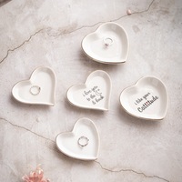 Plateau à bijoux créatif personnalisé moderne luxe rose perle blanche glaçure céramique coquille plateau porte-bague mariage présentoir de boucles d'oreilles