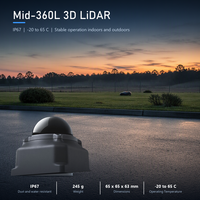 Nouvel arrivage Capteur LiDAR 3D Mid-360L, champ de vision 360°, zone aveugle 0,1 m, portée 45 m, 10 %, 245 g, IMU intégré, IP67 pour cartographie AGV, AMR, robots et drones