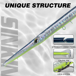 Hunthouse Spinnerbait Crappie Pike Aiguille <span class=keywords><strong>Leurres</strong></span> 255mm 30.6g Articulé 3 Section Swimbait Meilleur Basse <span class=keywords><strong>Leurres</strong></span> Leurre De Pêche En Eau Salée - Product Image 5