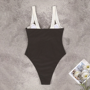 PASUXI 2025 Nova Chegada Maiô Backless Color Block Biquíni Black & White <span class=keywords><strong>Beachwear</strong></span> One Piece Biquínis - Product Image 5