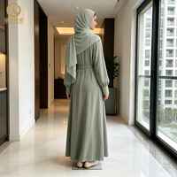 dames mode intérieur ouvert 2 pièces ensemble à manches longues dubaï turquie Ramadan abaya musulman longue robe pour les femmes