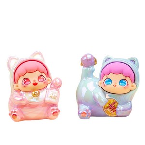 Caja Sorpresa de Figuras de Resina Yu Mo Lucky Cat, Juguete Coleccionable, Adorno de Escritorio, Set de 6 Piezas, Regalo para Niños - Product Image 5