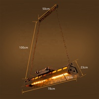 Usine rouille fer forgé industriel Steampunk acier coffer bar lampe à LED créatif Vintage lustre plafond suspension