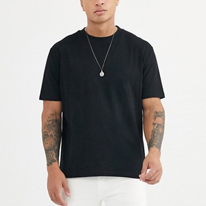 Camisetas al por mayor de alta calidad, estilo boxy, extragrandes, lisas, personalizables, de lujo, 100% algodón, color negro. - Product Image 4