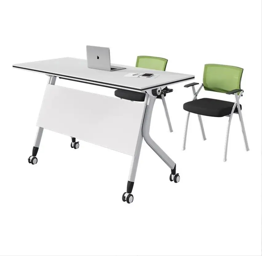 Wholesale Custom Black Metal Office School Folding Conference Room Table Chair Foldable Desk Chairs for Training