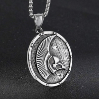 Viking Spartan Warrior Casque Pendentif Collier pour Hommes En Acier Inoxydable Hip Hop Odin Amulette Bijoux Hommes Pendentif