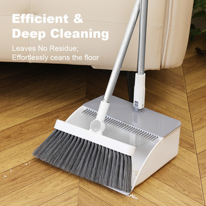 Juego de Escoba y Recogedor Autolimpiante Masthome con Dientes, Mango Largo de Acero Inoxidable, Almacenamiento Vertical, Herramientas de Limpieza para Interiores del Hogar - Product Image 2