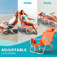 Offre Spéciale d'usine sac à dos chaises de plage chaise de Camping pliante robuste grandes poches porte-gobelet cadre en aluminium matériau métallique