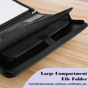 Portafolio de Cuero con Organizador, Bloc de Notas de 25 Páginas, Funda para Tablet de 13 Pulgadas, Carpeta Profesional con Cierre para <span class=keywords><strong>Documentos</strong></span> - Product Image 5