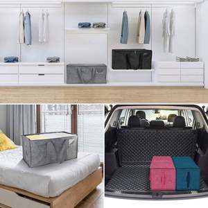 Ventes en gros de nouveaux organisateurs de vêtements pliables avec service de personnalisation, sacs de rangement durables avec poignées, forme suspendue, tissu PP PC, voyage - Product Image 4