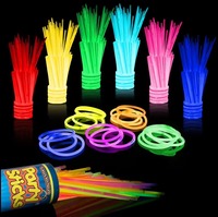 Bâtons lumineux jetables, imperméables, durables et colorés de 8 pouces, accessoires de fête néon, bracelets et colliers lumineux pour festival