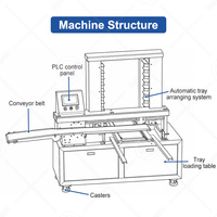 Machine automatique OCEAN pour l'agencement des plateaux de pizzas, des pâtes à biscuits et des barres protéinées