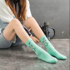 Calzini alla Moda a Metà Polpaccio in Cotone con Jacquard Cartoon Anime <span class=keywords><strong>SpongeBob</strong></span>, Elastici Traspiranti Colorati e Carini - Product Image 4