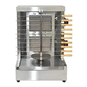 Machine à Shawarma à gaz à bas prix 2 brûleurs poulet Doner Kebab barbecue grill brochettes fabricant pour commerce