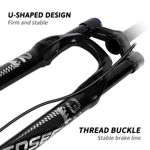 Велосипедная амортизационная вилка TOSEEK <span class=keywords><strong>MTB</strong></span> с воздушной подвеской, 27.5/29 дюймов, 9*100 мм, быстросъемная, с блокировкой на короне, дисковым тормозом и регулировкой отскока, для трейл-байков - Product Image 5