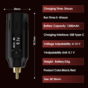 Batería Tuffking Mini para Tatuajes 9.1V Tipo C USB Recargable, Fuente de Alimentación para Máquina de Tatuar - Product Image 4