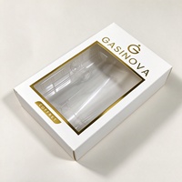 Boîte cadeau haut de gamme écologique réutilisable avec fenêtre en PVC et doublure en éponge, emballage autoportant pour crème contour des yeux et soins de la peau