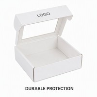 Caja de Papel Blanca con Ventana Impresa Personalizada, Caja de Regalo con Tapa Abatible y Ventana Transparente de PVC para Empacar Productos Hechos a Mano Pequeños