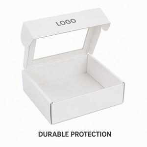 Boîte en papier blanc personnalisée avec fenêtre, boîte cadeau à couvercle transparent en PVC pour l'emballage de petits produits faits main - Product Image 3