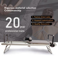 Cama de Pilates Plegable Compacta de Metal con Plataforma Deslizante Silenciosa para Entrenamientos en Casa