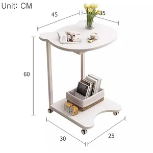 Mesa auxiliar móvil en forma de <span class=keywords><strong>C</strong></span> para el hogar, oficina y muebles, mesita de noche de café pequeña moderna con ruedas para uso en sofá y cama - Product Image 6
