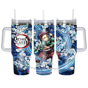 Nouvelle <span class=keywords><strong>Tasse</strong></span> Isotherme Personnalisée <span class=keywords><strong>Demon</strong></span> <span class=keywords><strong>Slayer</strong></span> de 40 oz avec Couvercle et Poignée, Bouteille d'Eau en Acier Inoxydable Isolée avec Paille et Boîte Cadeau - Product Image 5