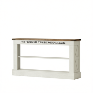 Consolle Lunga con Piano in Legno e Base a Cavalletto, Stile Rustico per Soggiorno - Product Image 1