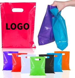 Custom Logo Reusable Plastic Shopping Bags with Handles for Business Retail Boutiques-Small Plastic Party Favor Gift Bags