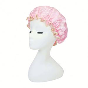Bonnet de Douche Imprimé Ajustable en Satin Enduit Imperméable Personnalisé pour Hommes et Femmes – Vente en Gros - Product Image 3