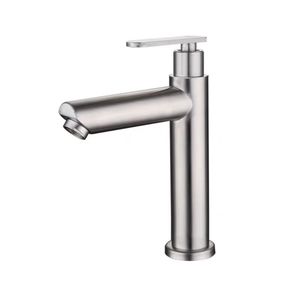 Hot bán cao và ngắn lạnh lưu vực vòi nước duy nhất xử lý phòng tắm bồn rửa vòi Brushed SUS304 tắm vòi lưu vực vòi nước - Product Image 2