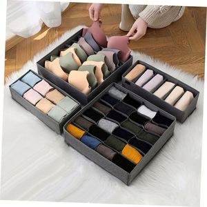 Sock Underwear <b>Drawer</b> Organizer Dividers, Foldable Fabric Dresser Closet Organizers and Storage Bins for Clothing, Baby Clothes - Product Image 1