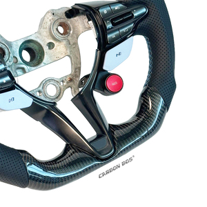 Volante Deportivo de Fibra de Carbono Negra con Soporte para Pantalla LED para Hyundai Elantra <span class=keywords><strong>N</strong></span> I30N I20N Kona <span class=keywords><strong>N</strong></span> 2019-2025 - Product Image 4