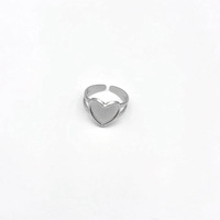 Anneaux ouverts originaux en acier inoxydable avec cœur doré pour femmes et filles, plaqué or et argent 18 carats, style Ins pour mariage