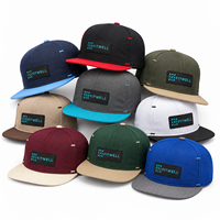 Casquette de baseball personnalisée à visière plate bicolore avec patch logo en caoutchouc, style streetwear structuré, fabrication OEM ODM, marque privée