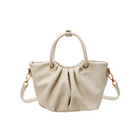 Bolso de Mano de Piel Sintética Plisada de Moda 2025 para Mujer, Bolso de Hombro/Cruzado Informal y Versátil con Textura Suave