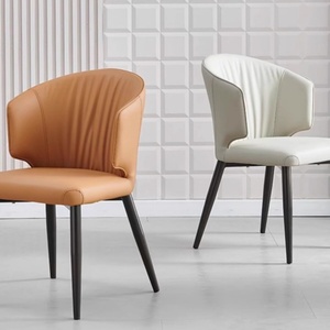 Chaise <span class=keywords><strong>de</strong></span> négociation d'hôtel haut <span class=keywords><strong>de</strong></span> gamme en tissu doux, style minimaliste italien, avec dossier, pour <span class=keywords><strong>restaurant</strong></span> et salle à manger - Product Image 2