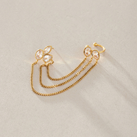 Bijoux J&D, élégant et classique, en acier inoxydable plaqué or 18 carats, tendance, avec zircon, boucle d'oreille à pampilles, pièce unique