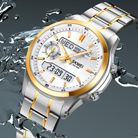 Jam Tangan SKMEI 2284 Metal Multifungsi Analog Digital World Time Steel Anti Air Sport Relojes Hombre